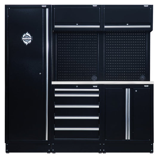 BUNKER Modular Storage Combo with Stainless Steel Worktop 11 Piece 04503