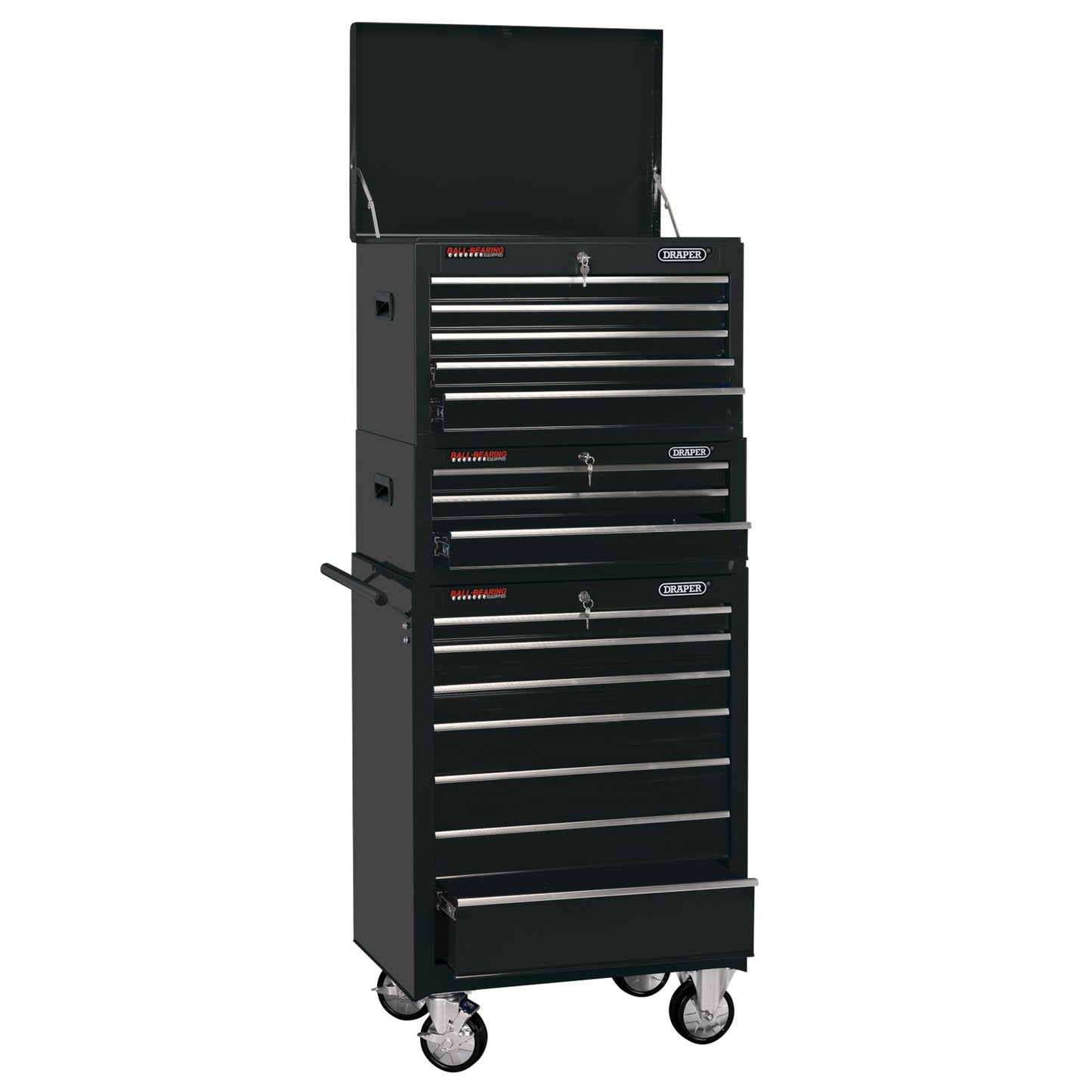 Draper Black Combined Roller Cabinet and Tool Chest 15 Drawer 26" Steel 04594