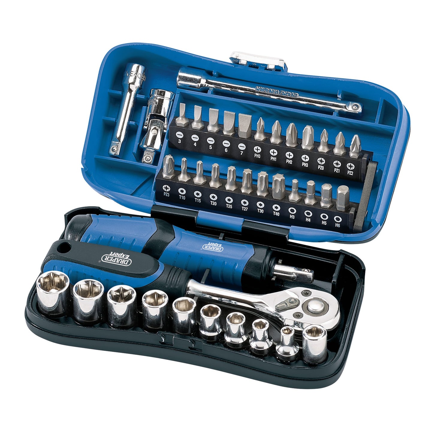 Draper Expert Socket and Bit Set, 1/4" Sq. Dr. (39 Piece)