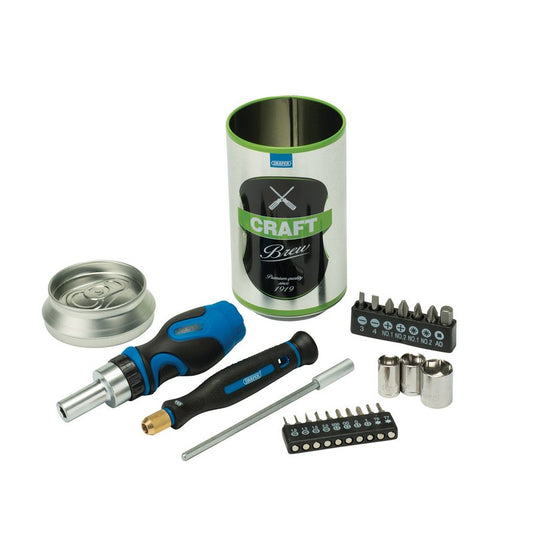 Draper Stubby Ratchet Screwdriver Bit Set Special Edition Craft Brew 23 Pc 04775