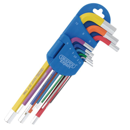 Draper Expert Metric Long Arm Hex Key Set Colour Coded 9 Piece 04905