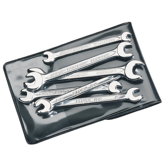 Elora Midget Metric Open End Spanner Set 6 Piece 4 to 11mm Chrome Plated 05202