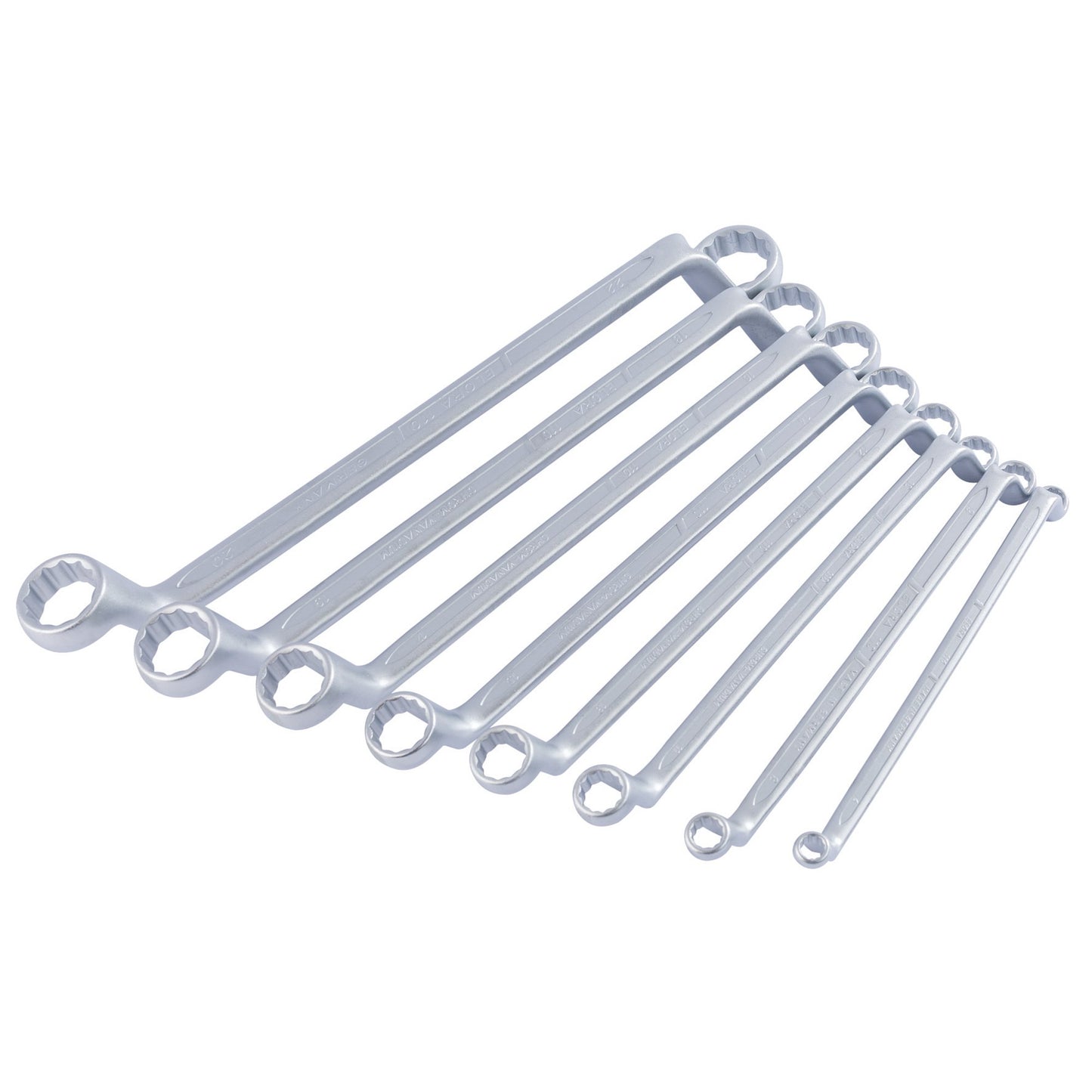 Elora Deep Crank Metric Ring Spanner Set 8 Piece Bi Hexagon 6 to 22mm 05567