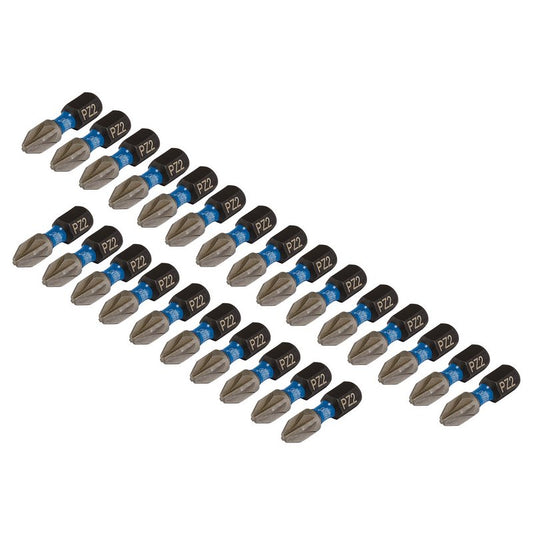 Draper Expert PZ Type Impact Screwdriver Bits No.2 x 25mm 1/4" Hex 25 Pack 05689