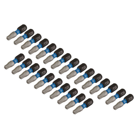Draper Torx Star Impact Screwdriver Bits T25 x 25mm 1/4" Hex 25 Pack 05695