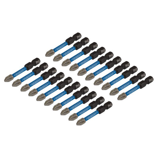 Draper Cross Slot PH Impact Screwdriver Bits No.2 x 50mm 1/4" Hex 20 Pack 05697