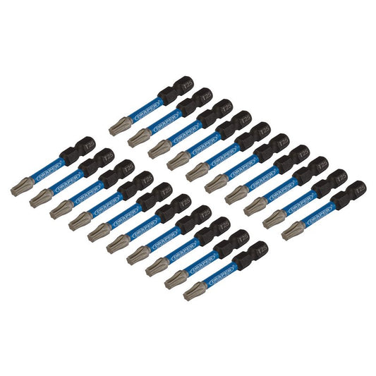 Draper Expert Torx Star Impact Screwdriver Bits 20 T25 x 50mm 1/4" Hex 05699