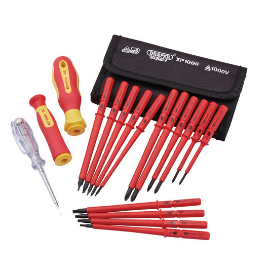Draper XP1000 Screwdriver Set VDE Interchangeable Blade 18 Piece 05776
