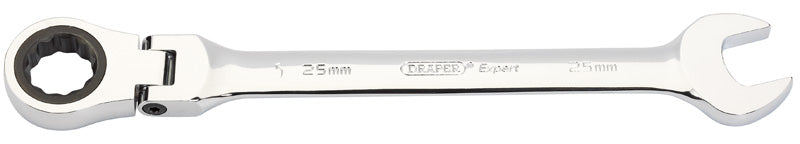 Expert 25mm Draper Expert Hi-Torq® Metric Flexible Head Ratcheting Combination Spanner