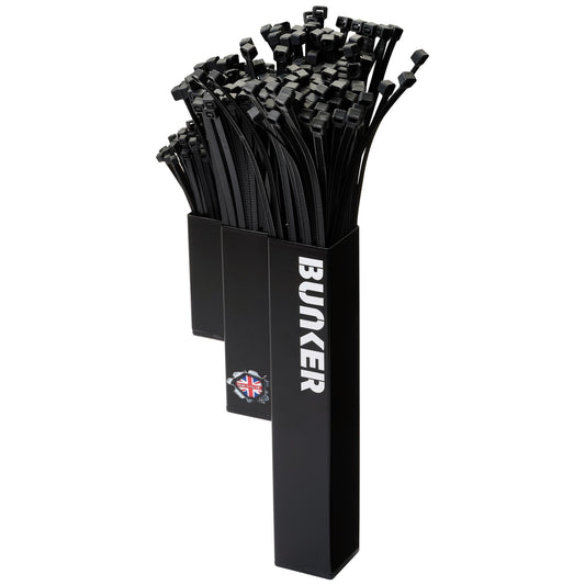 BUNKER Magnetic Cable Tie Holder 300 Piece Three Storage Sections 06802
