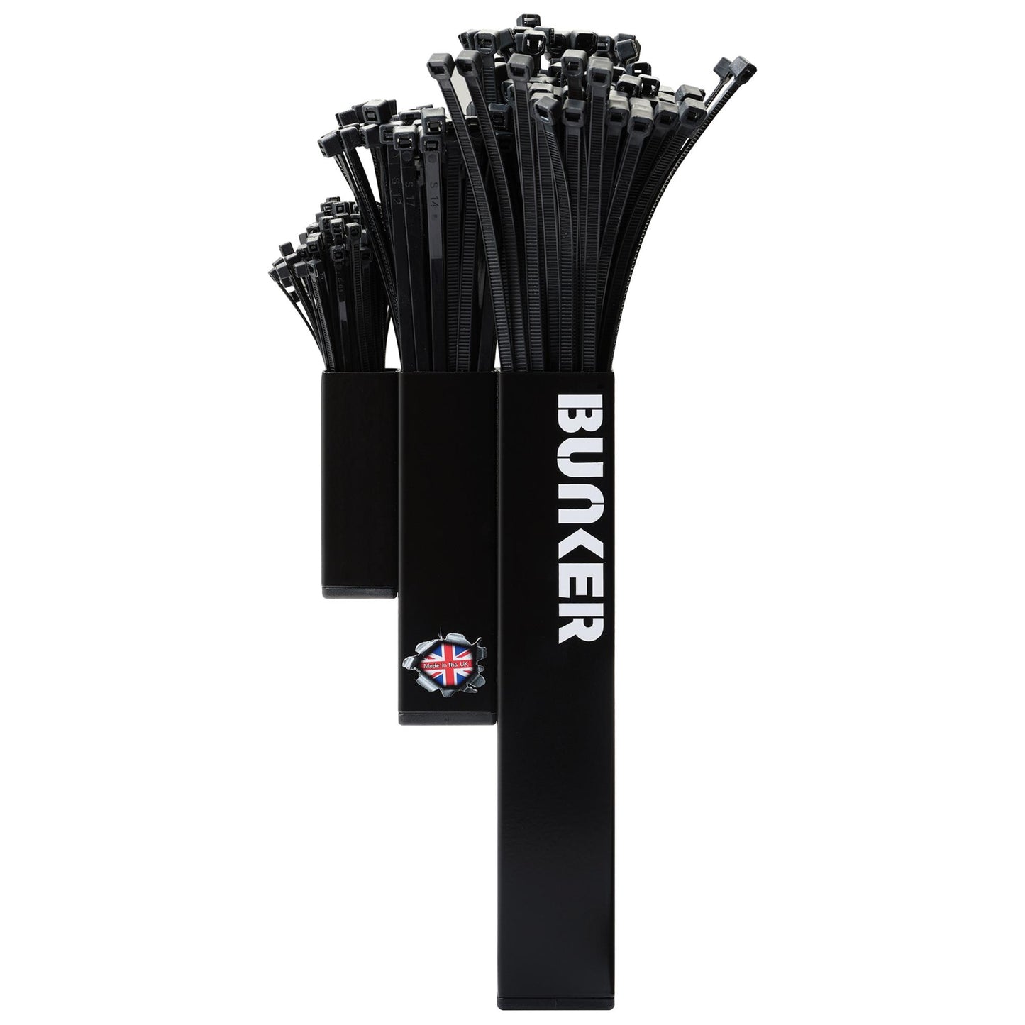 BUNKER Magnetic Cable Tie Holder 300 Piece Three Storage Sections 06802
