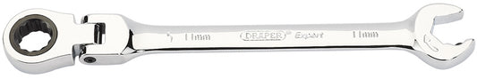 Draper 11mm Metric Ratcheting Combination Spanner Flex Head Chrome 06855