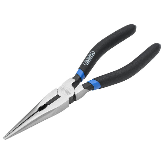 Draper Long Nose Pliers 200mm With Wire Cutter PVC Dipped Handles 07052