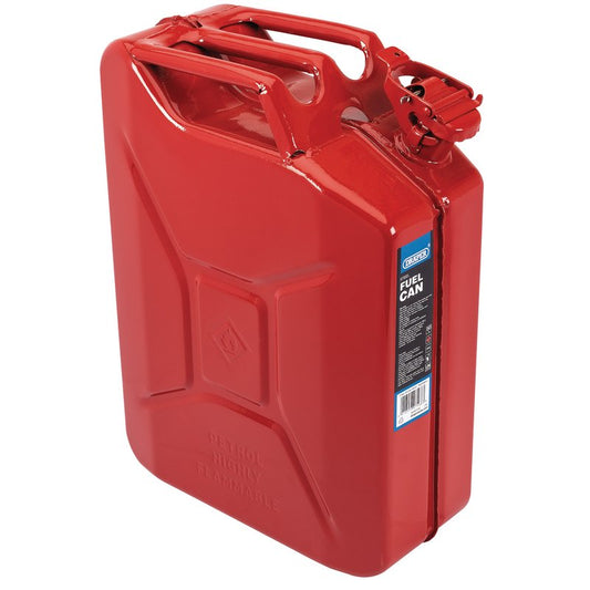 Draper Steel Fuel Can 20L Red Storing And Transferring Flammable Liquids 07568