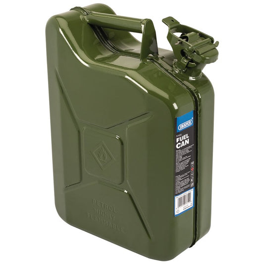 Draper Steel Fuel Can 10L Green Storing And Transferring Flammable Liquids 07610