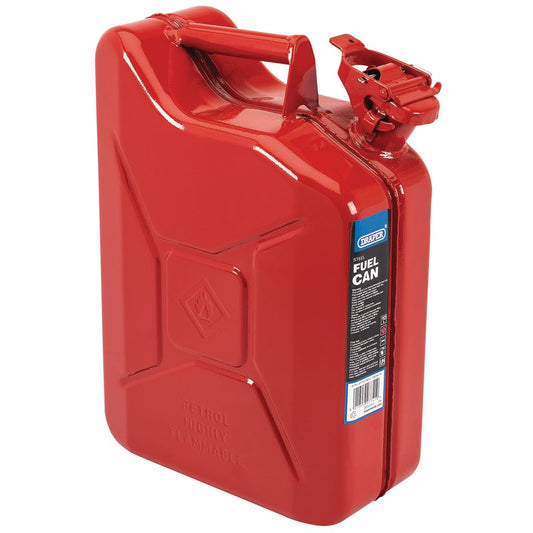 Draper Steel Fuel Can 10L Red Storing And Transferring Flammable Liquids 07741