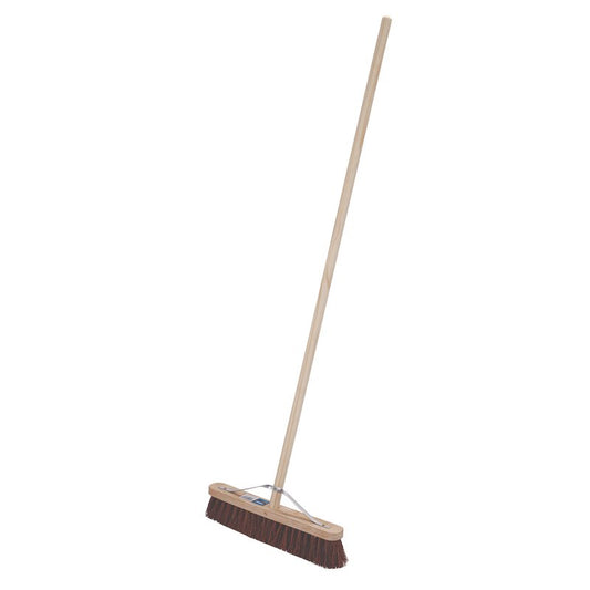 Draper Stiff Bassine Broom 450mm Support Bracket And Wooden Handle 08003