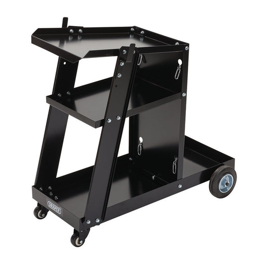 Draper 3-Tier Welding Trolley 50kg Supports Up To 440 x 257mm Welders 08005