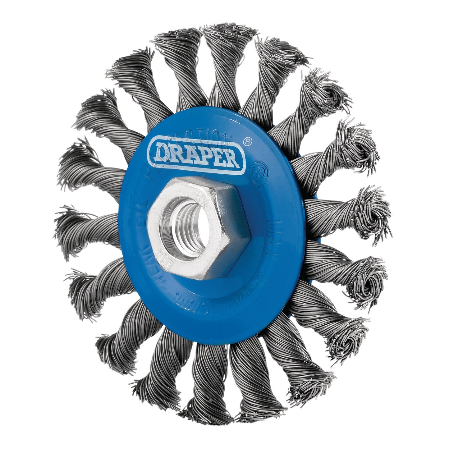 Draper Steel Twist-Knot Flat Wire Wheel Brush 100mm M14 - 08055