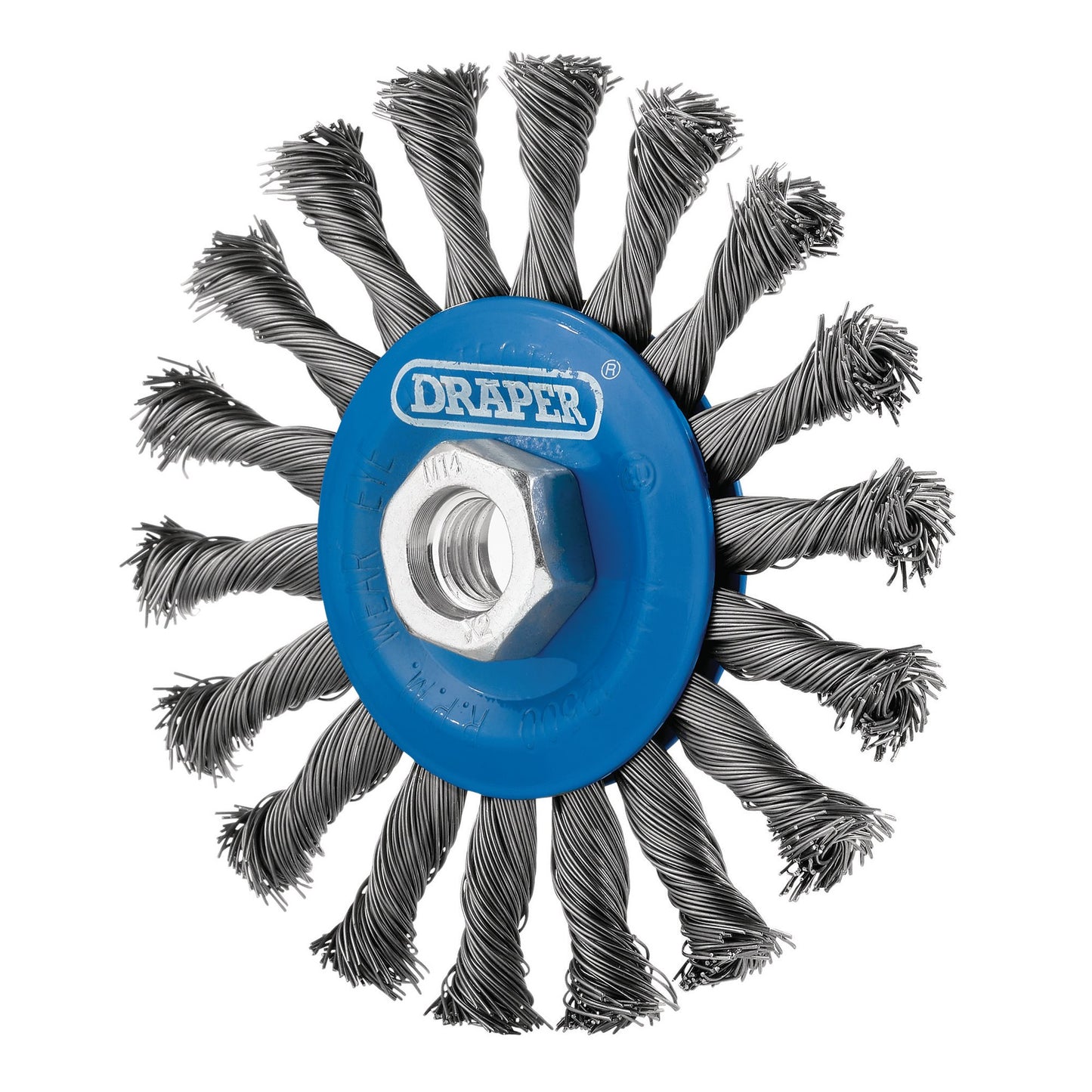 Draper Steel Twist-Knot Flat Wire Wheel Brush 115mm M14 - 08058