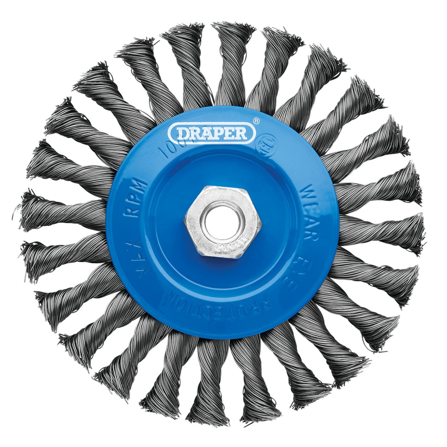 Draper Steel Twist-Knot Flat Wire Wheel Brush 150mm M14 - 08059