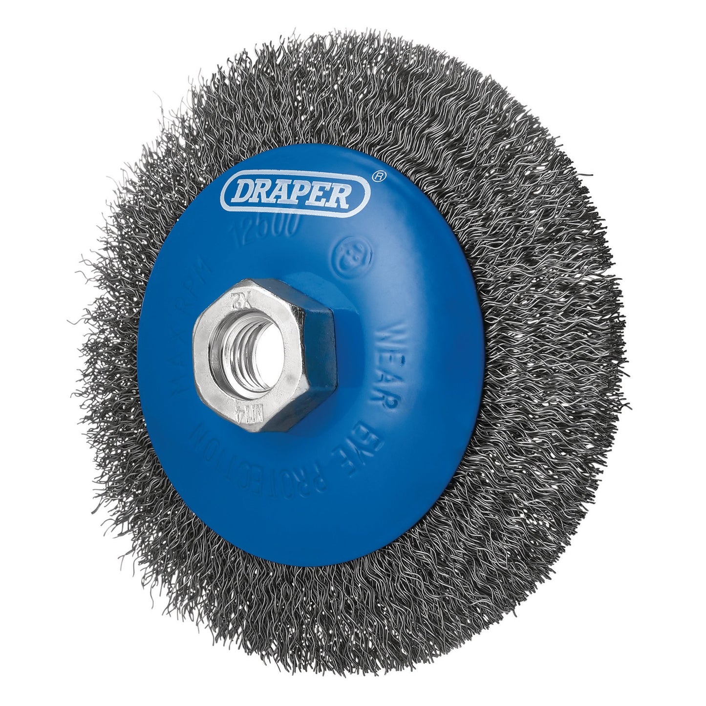 Draper Angle Grinder Steel Bevelled Crimped Wire Wheel Brush 115mm M14 08065