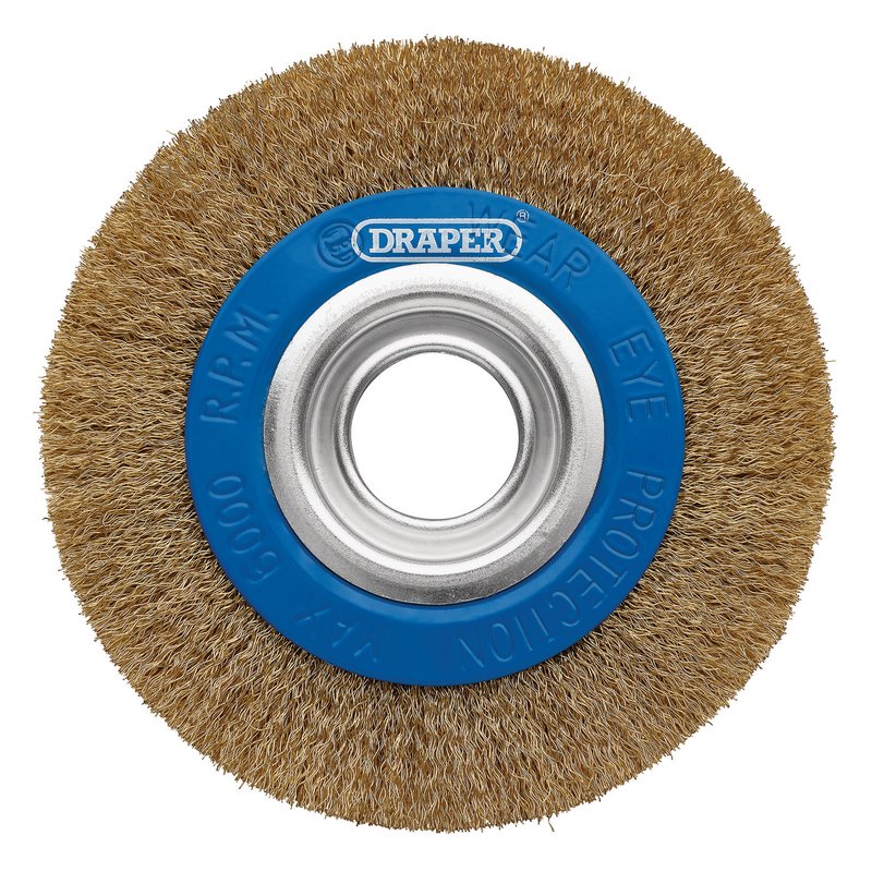 Draper Brassed Steel Bench Grinder Wire Wheel Brush 150 x 31.75mm 08066