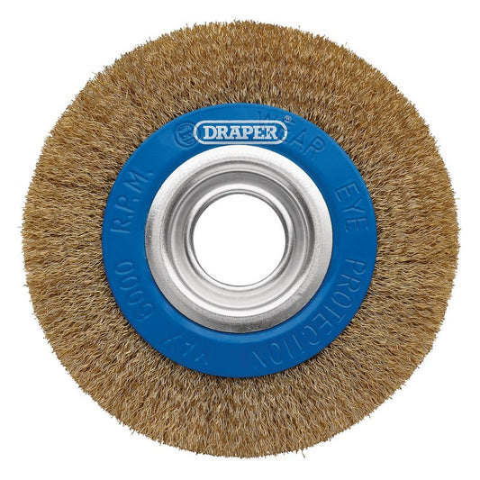 Draper Brassed Steel Bench Grinder Wire Wheel Brush 150 x 31.75mm 08066