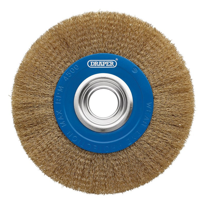 Draper Brassed Steel Bench Grinder Wire Wheel Brush 200 x 31.75mm 08067