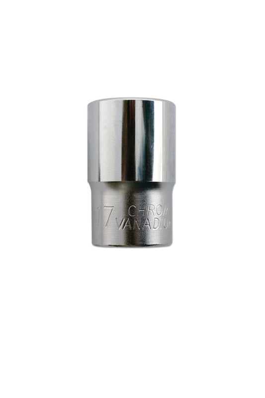 Laser Tools 17mm Standard Length Chrome Socket 1/2"D Single Hex 6pt 0813