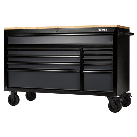 BUNKER 56" Grey Workbench Roller Tool Cabinet 10 Drawer 08227