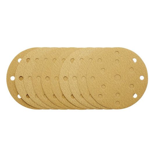 Draper Gold Sanding Discs Hook & Loop 150mm 180 Grit 15 Holes 10 Pack 08475