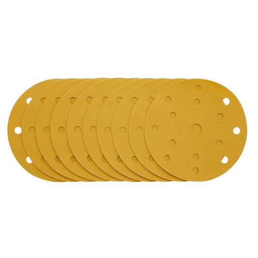 Draper Gold Sanding Discs Hook & Loop 150mm 400 Grit 15 Holes 10 Pack 08478