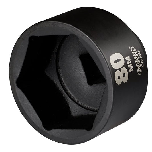Draper 1"D 80mm HI-TORQ Impact Socket Standard Length 6 Point 08505