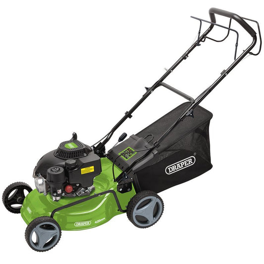 Draper Steel Deck Petrol Lawn Mower 420mm 132cc 3.3HP Fuel Tank 0.8L 08671