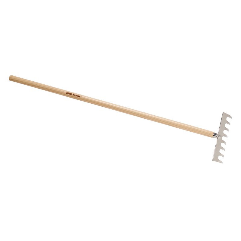 Draper Heritage Junior Stainless Steel Garden Rake solid ash handle 08973