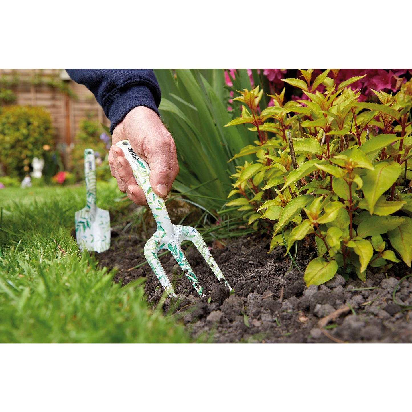 Draper Garden Tool Set with Floral Pattern 3 Piece trowel fork secateur 08994