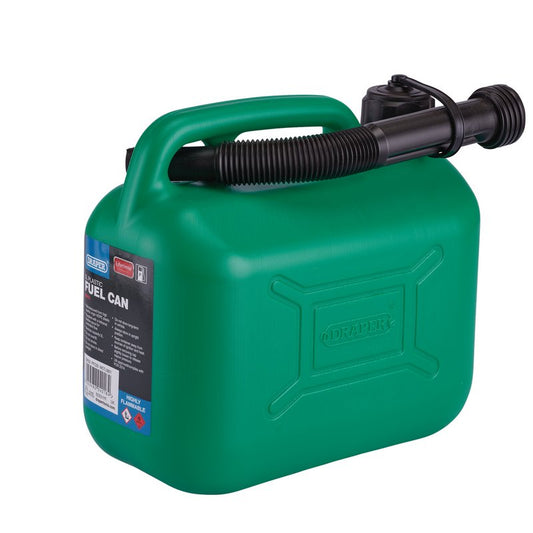 Draper Plastic Fuel Can 5 Green With A Flexible Spout 09052