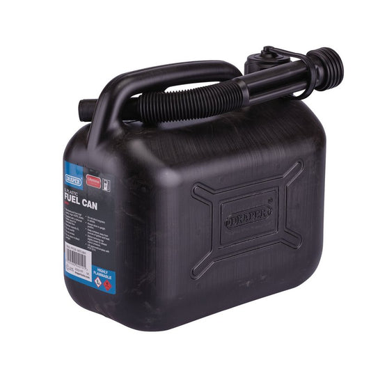 Draper Plastic Fuel Can 5L Black With A Flexible Spout 09053