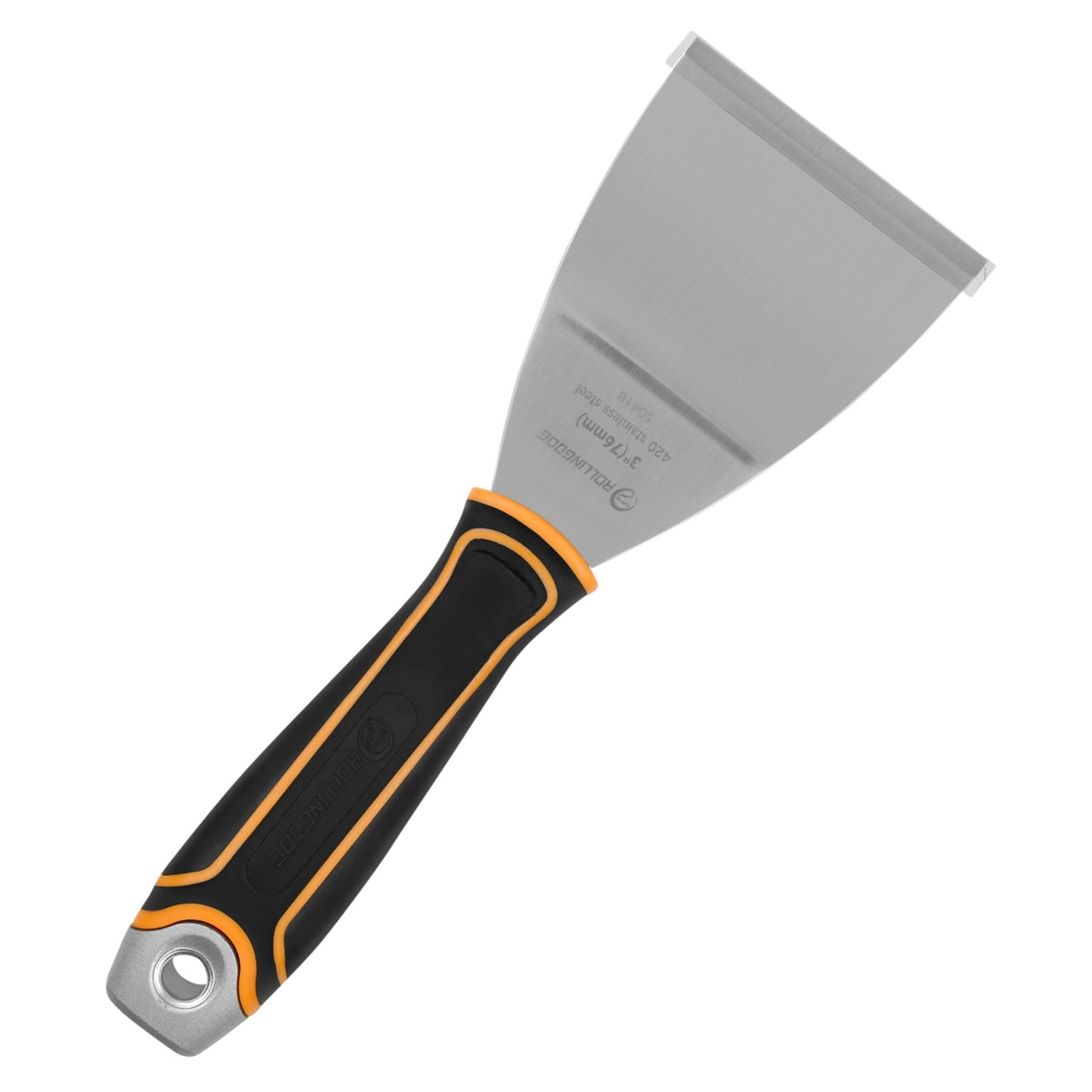 Rollingdog Heavy Duty Angled Scraper 3"/76mm Stainless Steel Rubber Handle 09590