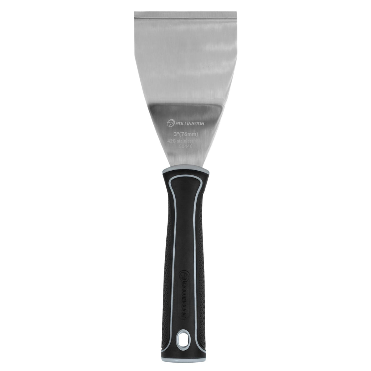 Rollingdog Angled Pole Scraper 3" 76mm Stainless Steel Soft Grip Handle 09615