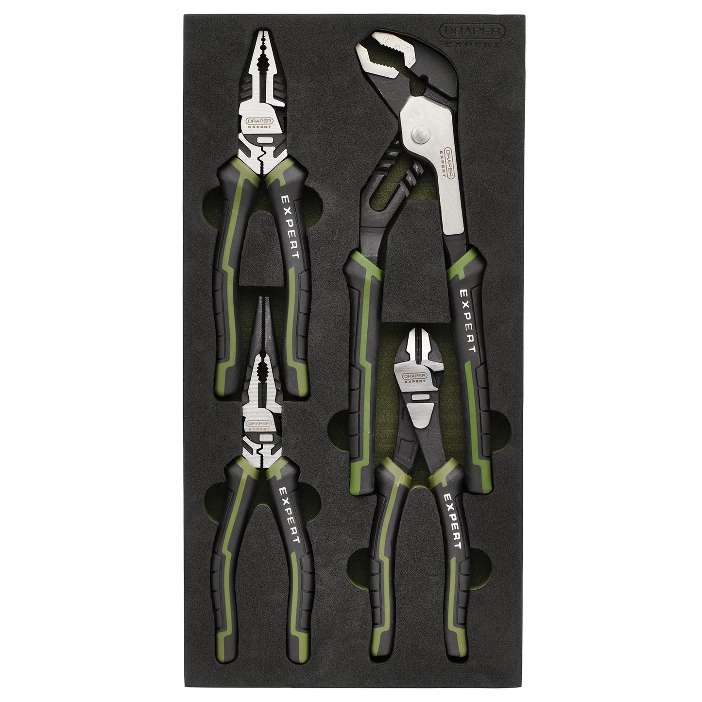 Draper Expert High Leverage Pliers Set with Water Pump Pliers in EVA Foam Tray (4 Piece)