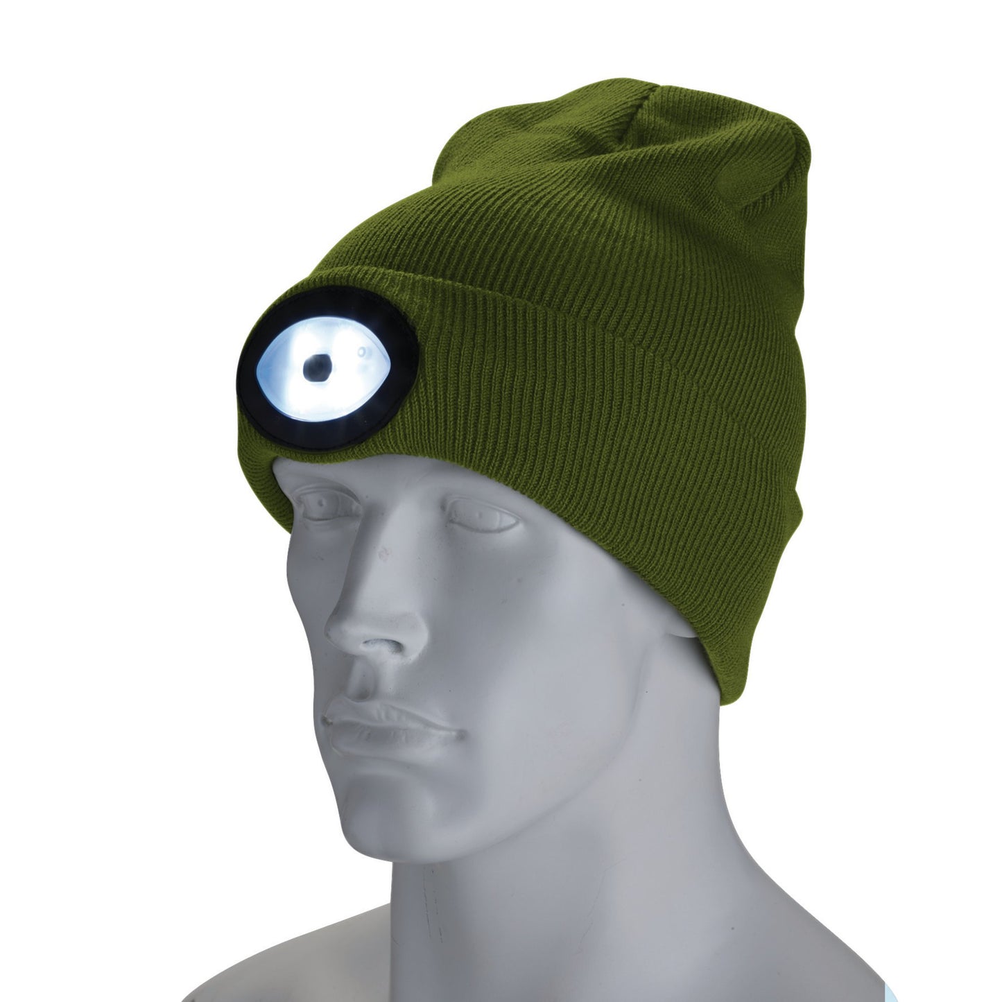 Draper Beanie Hat with Rechargeable Torch 1W 100 Lumens Green 10018