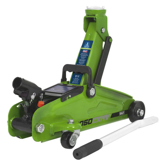 Sealey Trolley Jack 2tonne Short Chassis - Hi-Vis 1050CXHV