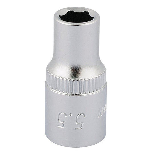 Elora 5.5mm Hexagon Socket 1/4"D Metric Standard Length Chrome Plated 11094