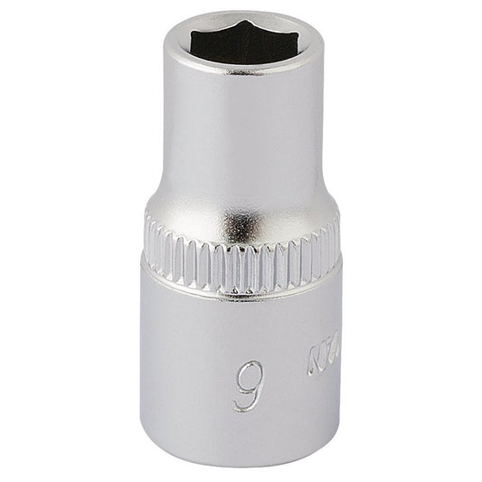 Elora 6mm Hexagon Socket 1/4"D Metric Standard Length Chrome Plated 11095