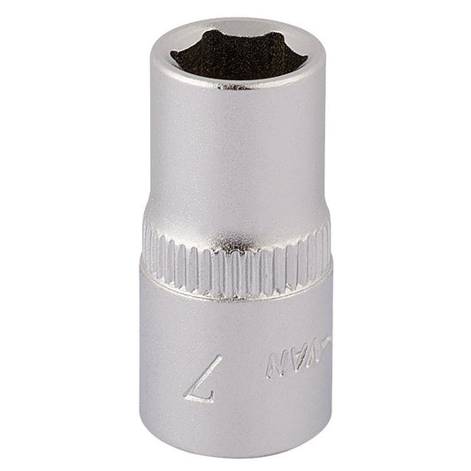 Elora 7mm Hexagon Socket 1/4"D Metric Standard Length Chrome Plated 11096