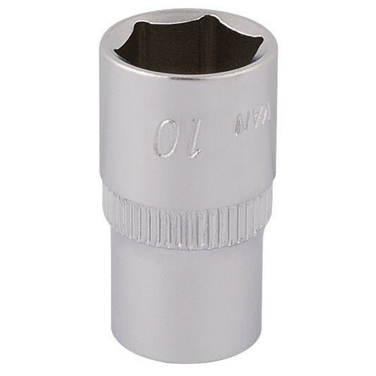 Elora 10mm Hexagon Socket 1/4"D Metric Standard Length Chrome Plated 11099