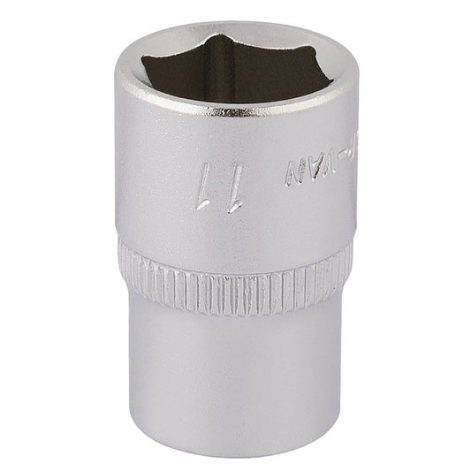Elora 11mm Hexagon Socket 1/4"D Metric Standard Length Chrome Plated 11100