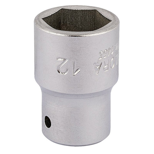 Elora 12mm Hexagon Socket 1/4"D Metric Standard Length Chrome Plated 11101